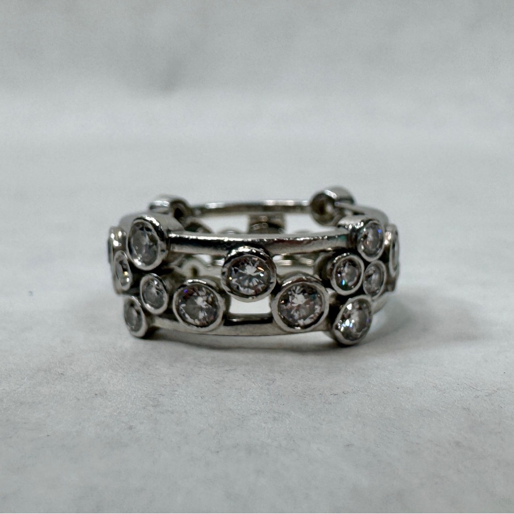 TIFFANY & CO Diamond Platinum Bubble Ring - Sz 6 - Picture 6 of 13